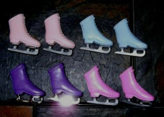 Barbie Doll Shoes - 4 Pairs Of Ice Skates