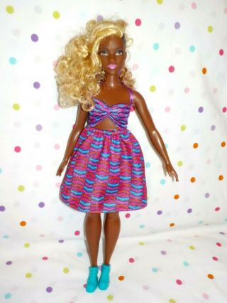 Gorgeous African American Barbie Doll,  Blondecurlyhair,  Dress,  Shoesexcd Mattel,