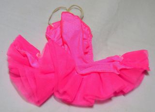 Barbie Doll Size Gymastics Bright Pink Costume That Make Bag