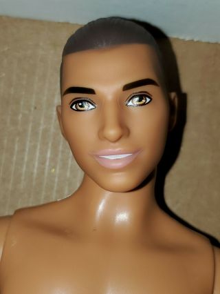 Fashionista 13 Distressed Denim Man Bun Ken Barbie Doll Nude For Ooak Or Play