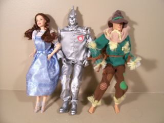 1999 Mattel Wizard Of Oz Doll Dorothy,  Scarecrow,  And Tin Man 11.  5 "