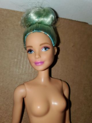 Blue Hair Dyed Basic Barbie Doll Nude For Ooak Or Play