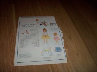 Vintage Betsy Mccall Mag.  Paper Doll,  Betsy Mccall Party Month 1962