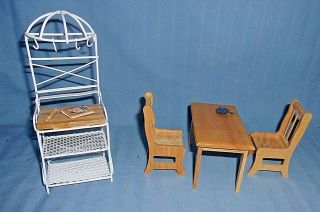 Dollhouse Miniatures Kitchen Table Chairs Baker 