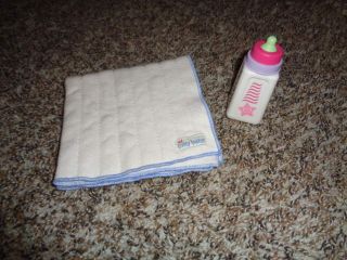 American Girl Bitty Baby 2007 Burp Cloth And Bottle