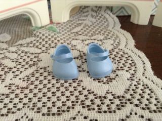 Vintage Unmarked Blue Shoes For 8 " Ginny - Muffie Dolls