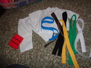 Made To Fit American Girl 18 " Doll Karate Outfit W Belts