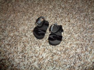 Made To Fit American Girl 18 " Doll Black Sandals Shoes