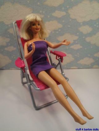 Barbie Ken Doll House Diorama Furniture Camping Beach Pool Tent - Folding Chair