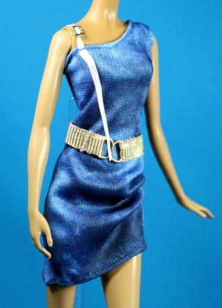 Sparkle Girlz Blue One Shoulder Dress Fits Regular Model Muse Petite Doll