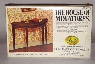 1/12 Hepplewhite Side Table Kit 40004 House Of Miniatures Open Complete
