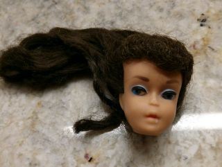 6/7 Ponytail Vintage Barbie Head Only Brunette