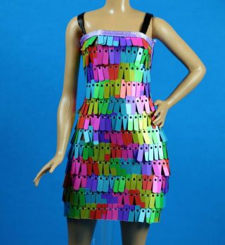Sparkle Girlz Multi Color Sequin Party Dress Fits Petite Skipper Doll