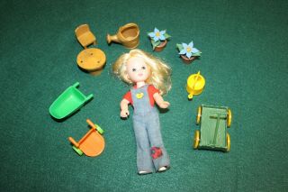 Vintage 1973 Kenner Garden Gal Doll With Accessories.