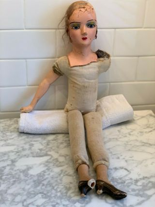 Vintage Boudoir Bed Doll 1930s With Clothes - Needs Restoration Or