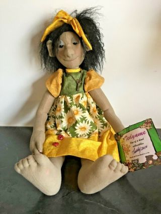 Handmade One Of A Kind Hand Sculpted Forest Troll Doll Girl - Daisy Dress