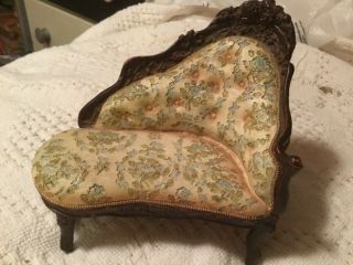 Dollhouse Miniature Victorian Style Resin.  Chaise Lounge,  5 1/2”tall 5 3/4” Long
