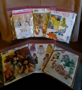 Sewing Patterns For Crafts Teddy Bears,  Doll Clothes,  Dinosaurs And More.