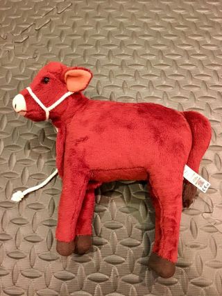 American Girl Doll Caroline Pet Calf Garnet Cow Stuffed Animal Plush Red Brown
