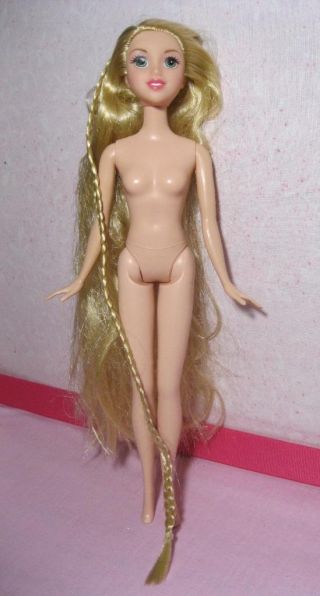 Disney Princess Tangled Rapunzel Barbie Nude Ultra Long Hair Skipper Size Doll