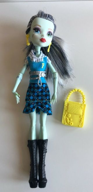 Monster High Doll Frankie Stein Doll With School Girl Outfit Yellow