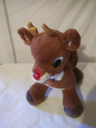 Build - A - Bear Rudolph Red - Nosed Reindeer 14 Inch Plush Toy Lights Up And Flashes