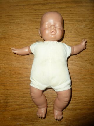 Vntg Baby Doll Berenguer 11 " Cloth Body Closed Eyes - Great For Reborn