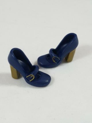 Barbie Style Shoes Blue Gold High Heels Spike