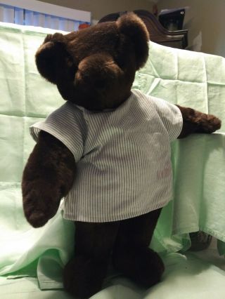 Vermont Teddy Bear Dark Chocolate Brown 16 Inch Tall.