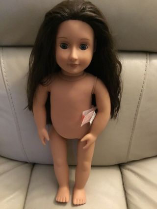 Our Generation Battat Ethnic Girl Doll 18 " Long Auburn Hair Nude