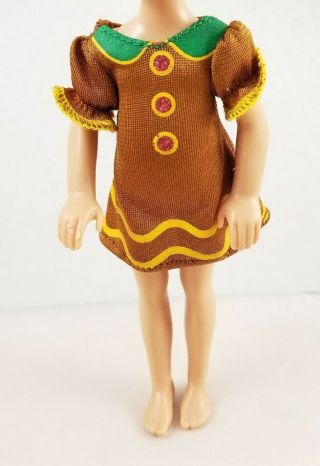 Barbie Little Sister Chelsea Kelly Doll Christmas Gingerbread Man Dress Holiday