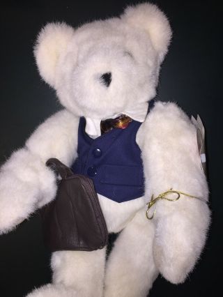 Vermont Teddy Bear Company 16 Inch White Jointed Plush Stuffed Bear