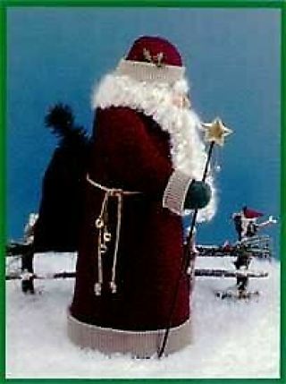 Pattern - Primitive Old World Style Santa Doll - Country Appliques