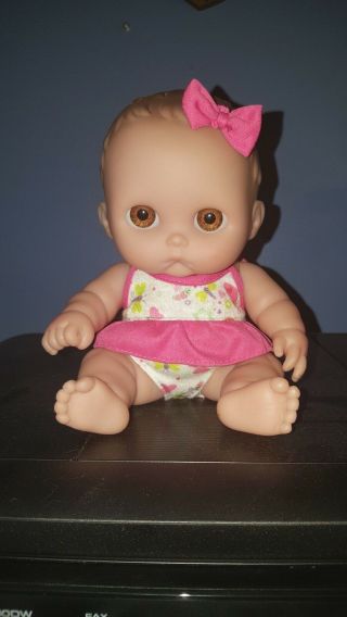 Jc Toys Berenguer Lil Cuties Baby Doll W/bow Brown Eyes,  Outfit Pucker Lip Htf