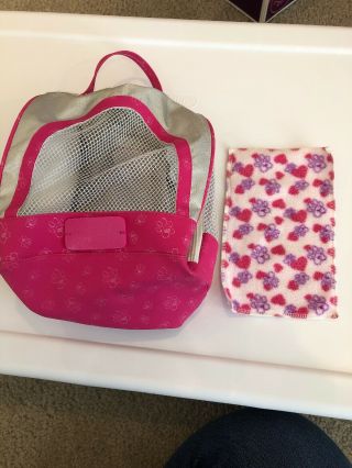 American Girl Doll Pet Carrier Grey & Pink Pet Carrier Travel Kennel Dated 2014