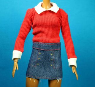 Sparkle Girlz Red White Blue Denim Skirt Dress Fits Regular Petite Doll
