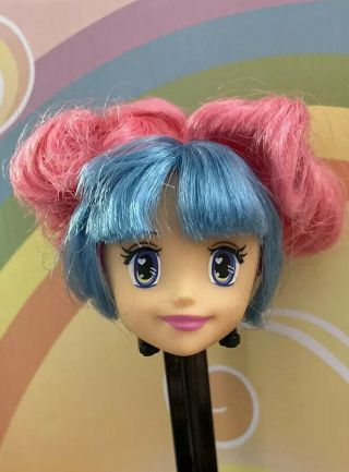Barbie Video Game Hero Doll Head Pink Blue Hair Replacement Ooak