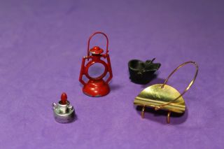 Vtg Dollhouse Miniature General Store Lantern Fireplace Set Furniture Accessory