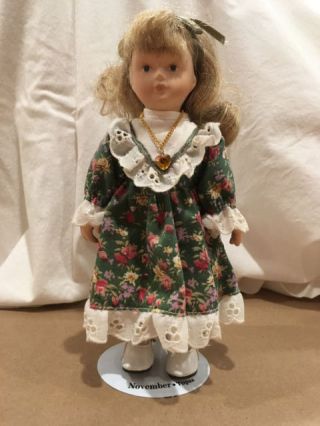 Russ Berrie Porcelain Doll Of The Month - November Topaz