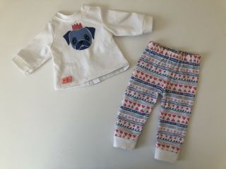 18 Inch Doll Our Generation Pug Pajama Set / Fits American Girl And 18 In Dolls