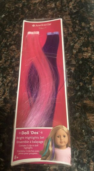 American Girl Clip - In Highlights Set Of 2 Purple  Pink  For 18 " Dolls