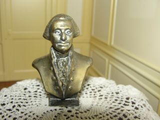 Dollhouse Miniature Metal Bust Of George Washington