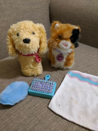 American Girl Doll Honey Dog Golden Retriever And Cat Ginger With Accessories