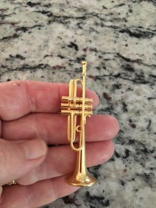 Dollhouse Miniature Vintage Brass Musical Instrument Horn Trumpet Music Room